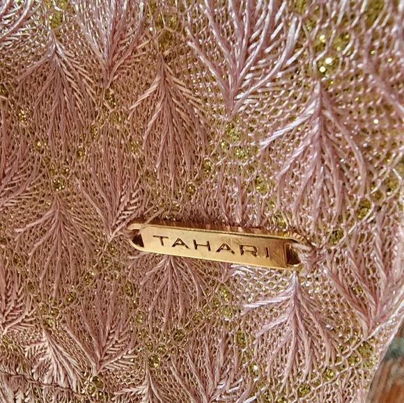 Tahari Pink and Gold Sleeveless Dress Girl's Size 4 - Picture 11 of 11